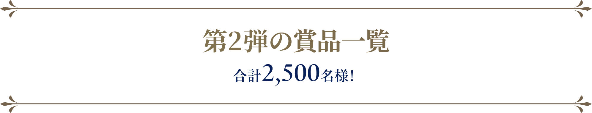 第2弾の賞品一覧 合計2,500名様！